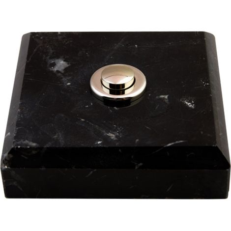 Sonnette Faro filaire marbre noir bouton chrome