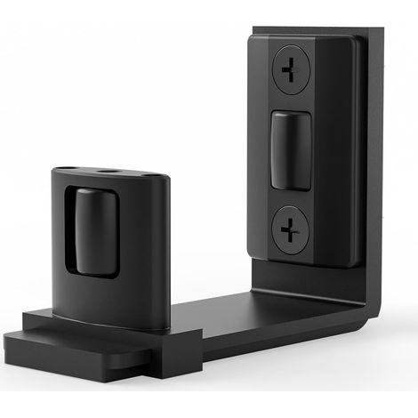 Ajustable Guide de Plancher Noir Guide Inférieur Pour Porte en Bois Coulissante Mur/porte (1/5)