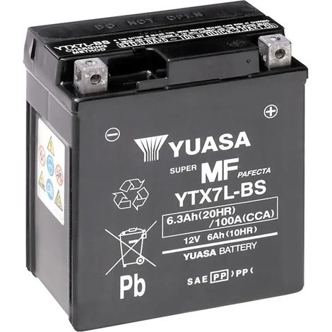 Batería de Moto YUASA YTX7L-BS 6Ah 12V