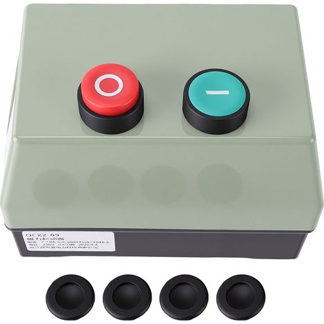 Démarreur de moteur électrique magnétique 2.2KW 3HP 7-10A monophasé interrupteur magnétique IP55 qcx2 09 220v (1/5)