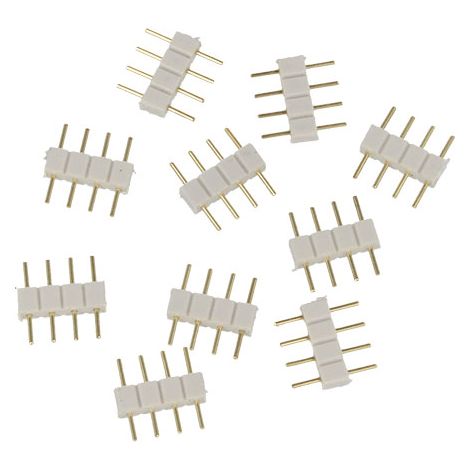 10 PZ Spina Maschio 4 Pin Bianca per Collegamento Striscia Led RGB Controller (1/3)