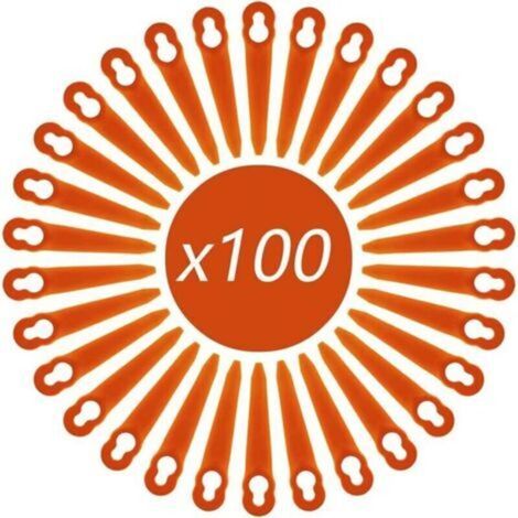 Lot de 100 Lames Compatible pour Coupe Bordure Stihl PolyCut 2-2 PolyCut 3-2, FSA 45 FSA 57 FSE 52, Lames en Plastique pour Coupe Bordure Stihl sans Fil