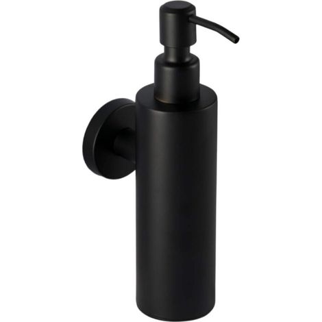 Distributeur de Savon en Acier Inoxydable en Noir (Noir),Rond) Salle de Bain Porte Support de Forage Mural (Acier Inoxydable (1/5)
