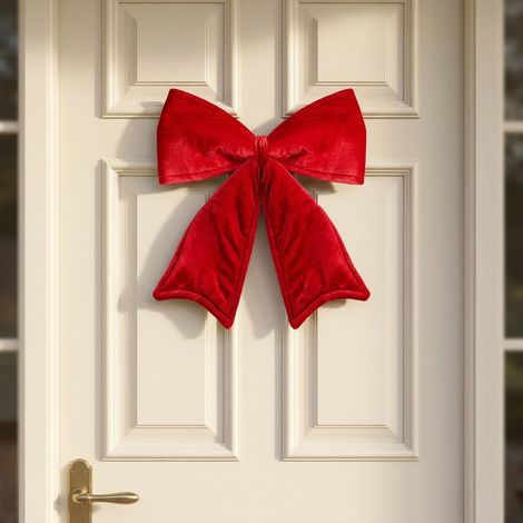Luxurious Large Red Velvet Christmas Bow (1/2)