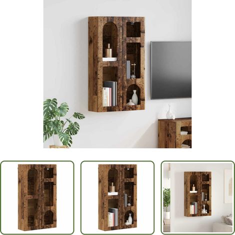 Wandmontage Schrank - Hängeschrank mit Regal Altholz 59 x 20 x 100 cm Holzwerkstoff (1/5)