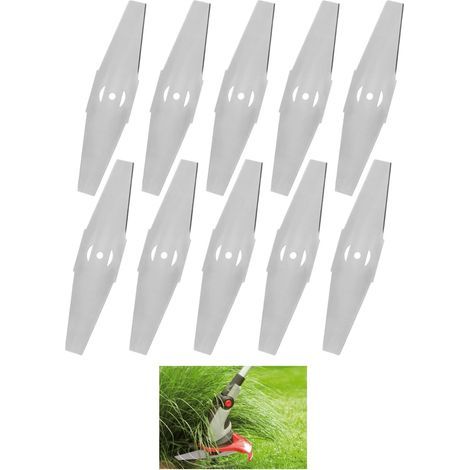 Packung mit 10 Metall-Freischneidermessern für Rasenmäher, Ersatzteil kompatibel mit Akku-Freischneidern, für Gartentrimmer und Elektrowerkzeuge (1/5)