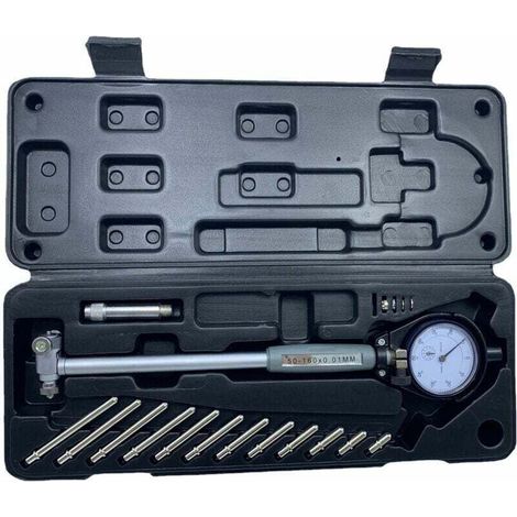 Medidor de diámetro interior, indicador de calibre de diámetro interior, 50-160 mm, 0,01 mm de diámetro, juego de herramientas de medición de precisión para cilindros de motor, 1 juego (1/4)