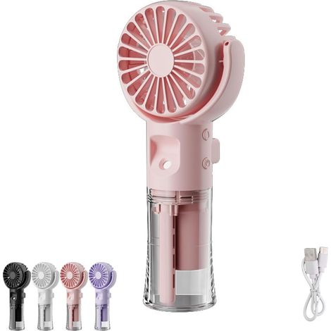 Filiyano-Mini ventilateur portable avec brumisateur, ventilateur de poche rechargeable par USB (rose) (1/5)