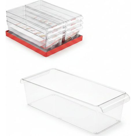 Set 6 Organizer Frigo e Cassetti HEMAX Vassoi Contenitori Multiuso (1/4)