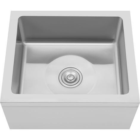 Edelstahl-Wischbecken – Professionelles Waschbecken, Küchenspüle, freistehendes Wischbecken, 55,88 x 48,26 x 28,5 cm, ohne Spritzschutzrand (1/5)