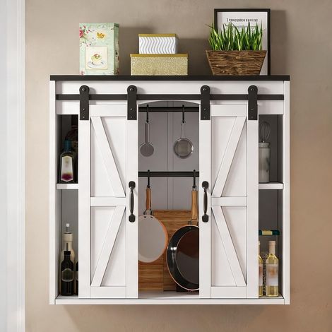 Buffet coloris blanc en MDF 80 x 31 x 76 cm (1/5)