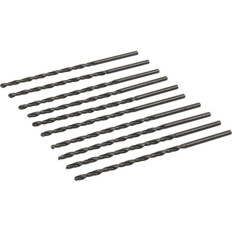 Foret à métaux HSS-R 10 pièces 3,0 x 100 mm – Angle de pointe 118° – Pour acier, aluminium et plastiques – 675042