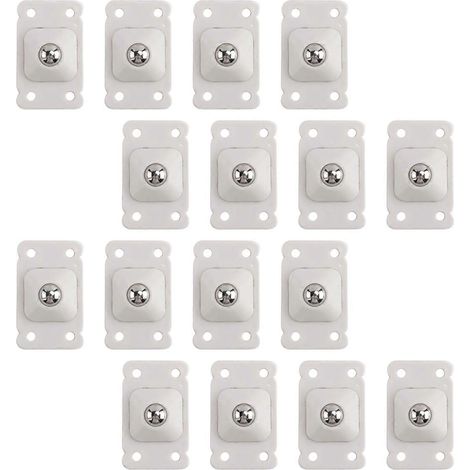 16 Roues Autocollantes 4,5 x 2,8cm (Blanc) - Patins Adhésifs pour Meubles, Protection Sol, Lot de 16 (1/5)