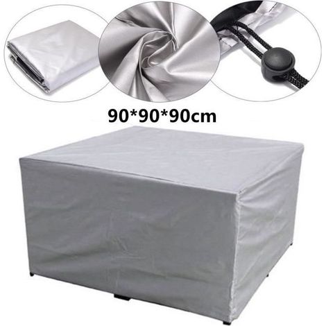 protective cover for mobilier of garden outdoor, material durable for outside, table and chaises carrees (90 x 90 x 90 cm (1/4)