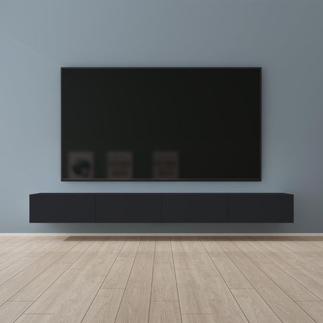 Mai & Mai Fernsehtisch Fernsehschrank TV Schrank Verdeckter Griff mit Soft-Close Lowboard Hängeschrank für Wohnzimmer in Matt Anthrazit BTH: 280x40,2x30 cm Fernsehschrank02 (1/5)
