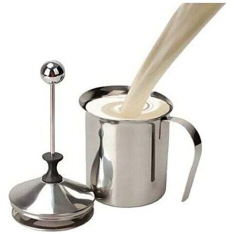 400ml Appareil à Mousse/Mousseur de Lait en Acier Inoxydable Cappuccino Café Mousse Double Pompe (W)-- (1/5)
