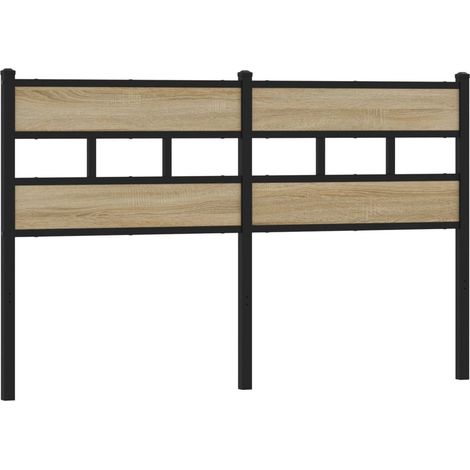 Testiera Rovere Sonoma 160 cm in Ferro e Legno Multistrato vidaXL (1/5)