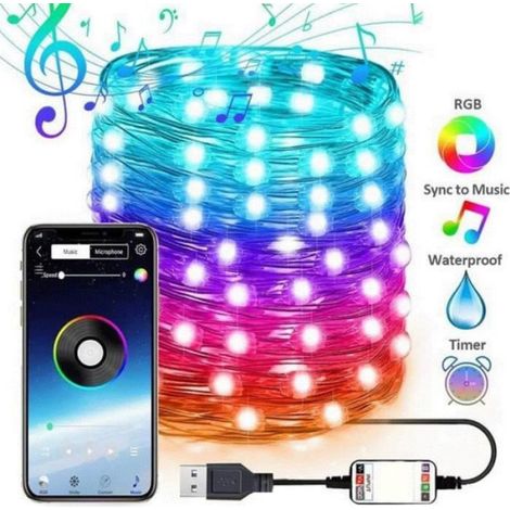Guirlande Lumineuse - Multicolore - 5M - 50 LED - IP44 Etanche - Décoration Intérieure et Extérieure (1/4)