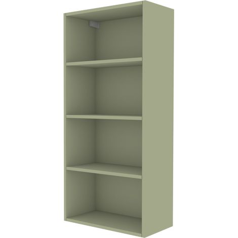 Libreria pensile moderna con schienale - Montaggio rapido cabineo - Salvia