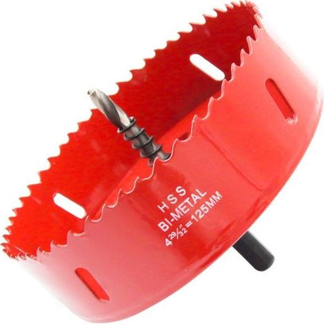 Hole Saw Drill Bit Hole Cutter with Arbor for Wood,PVC Board and Plasterboard(4-15/16"(125mm Hole Saw)), (1/5)