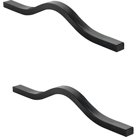 Maniglie per mobili da cucina, 2 pezzi, maniglie per porte da cucina nere, distanza tra i fori 160 mm, maniglie per cassetti per cucina e bagno (1/5)