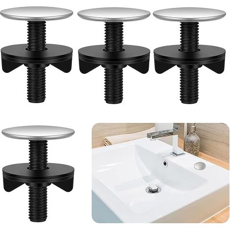 4 Pièces Cache Trou Lavabo Robinet D'éVier Robinet Trou Couvercle, Robinet Couvercle Trou Cuisine, Bouchon Trou Robinet D'éVier, Acier Inoxydable Robinet Couvercle pour Accessoires D'éVier Cuisine (1/5)