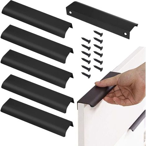 Square Handles - Furniture Handles - Kitchen Cabinets - 6 Pieces - Hidden Handles, Drawer Handles in Modern Style YMYNY (1/4)