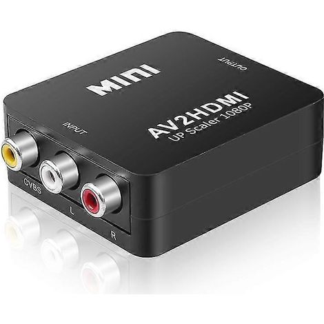 Adaptateur compatible AV/RCA CVBS vers HDMI, convertisseur vidéo 1080p, mini adaptateur compatible AV2HDMI. (1/4)
