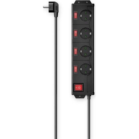 Hama 00223122 Multipresa con interruttore Nero Schuko 1 pz. (1/5)