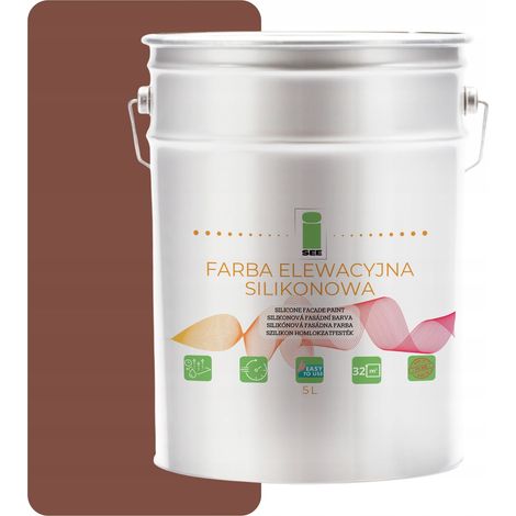 VERNICE PER FACCIATE MARRONE AL SILICONE 5L PERMEABILE AL VAPORE+ANTIGLOFOSFATO (1/5)