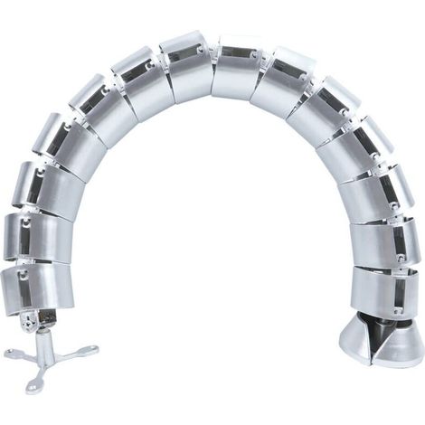 Kit de gestion des câbles, organiseur de câbles flexible et réglable pour bureau, argenté, 1 pièce (rond, 76 cm) (1/5)