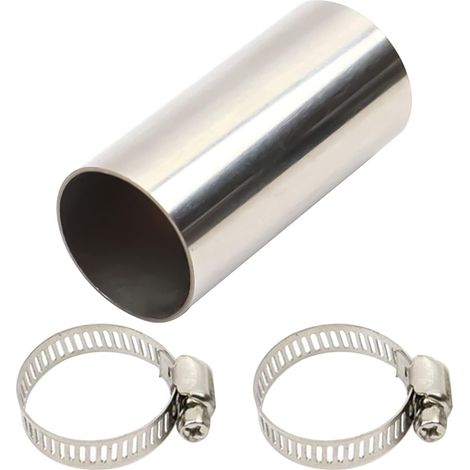 Collier de serrage double pour tuyau d'échappement en acier inoxydable - Raccord de tuyau d'échappement - Adaptateur de tuyau d'échappement - Colliers en acier - 50 mm de long - Diamètre 24 mm (1/5)