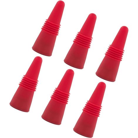 6 bouchons de vin, inox/silicone, étanche, bar, réutilisable (1/5)