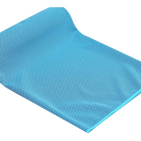 Serviette rafraîchissante inaltérable, légère, douce et respirante, idéale pour le yoga, le sport, la course à pied, la salle de sport et le fitness. Bleu marine, 30 x 90 cm. (1/5)