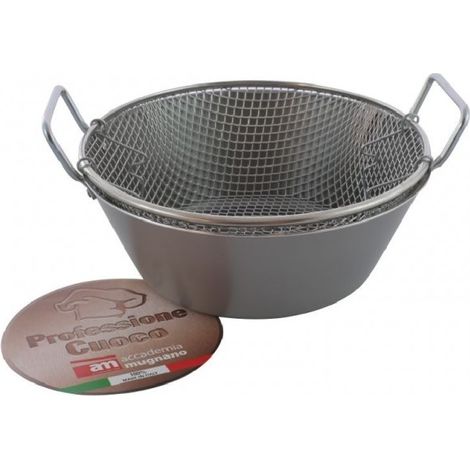 Friggitrice Professionale Cuoco con Cestello 2 manici 28 cm Accademia Mugnano (1/2)