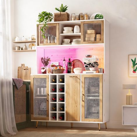 Buffet coloris blanc bois en MDF 120 x 40 x 180 cm (1/5)