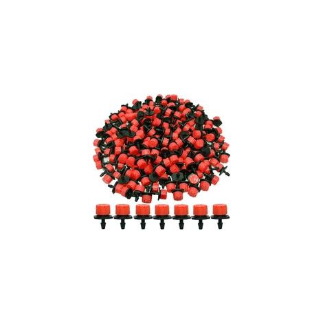 200Pcs 1/4" Goutteur Irrigation, Goutteurs réglables d'irrigation arrosage Goutte à Goutte pour Plante Jardin Serre Potager Gazon