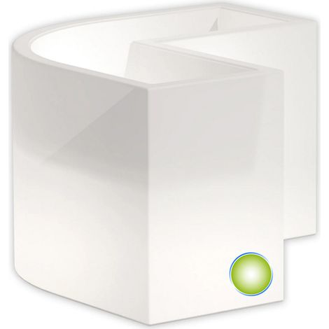 Blumenkübel Led 80x80x35 CM 50 Höhe mod. Eckig Flowerpot Led mit Grüne Lampe