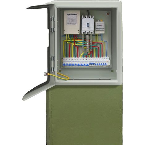 Elektroverteilerkasten, kaltgewalzter Stahl, 25 x 15 x 30 cm, IP50-55 wasserdicht, Wandmontage, für den Innen- und Außenbereich (1/5)