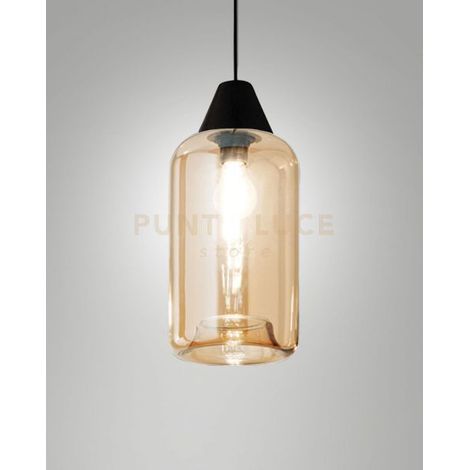EDISON 3491-59-125 VETRO AMBRA PICCOLO COMPLETO DI CAVO X KIT LUCI d.13,5x23cm