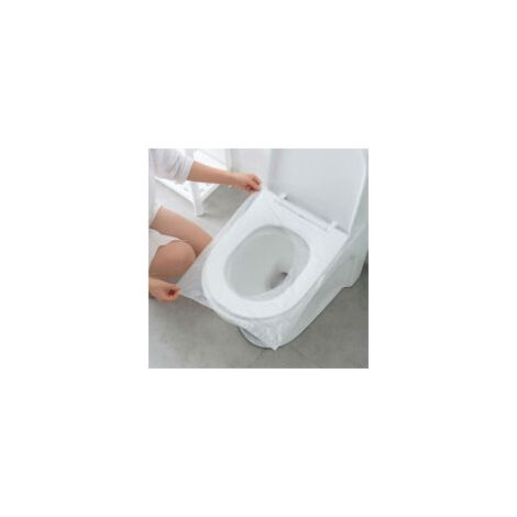 100 Stück Einweg-Toilettensitzbezüge, wasserdichte, tragbare Toilettenschüssel-Schutzhüllen aus Kunststoff, einzeln verpackt, antibakterielles Material, Standardgröße für Kinder, Reisen, Camping, Bade