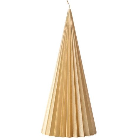 Bougie Sapin 20 cm dorée, décoration de Noël, Moderne, déco de Noël élégante, Cire (1/3)