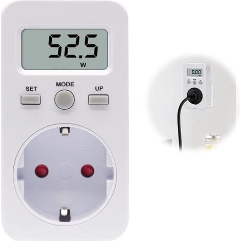 Energieverbrauchszähler für Steckdosen, Energiekostenzähler, Stromzähler mit digitaler LCD-Anzeige, maximale Leistung 3680 W (1/5)