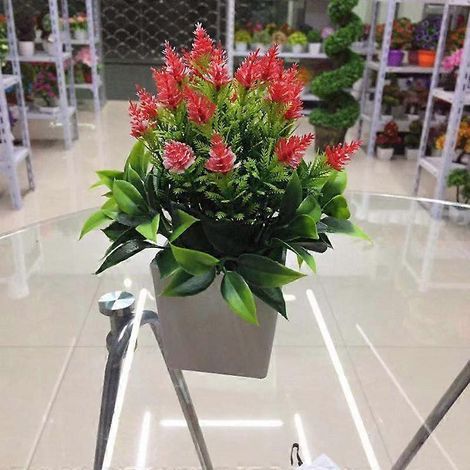 Plante artificielle en soie, fleur en rotin, bonsaï en pomme de pin, décoration de salonrouge (1/5)