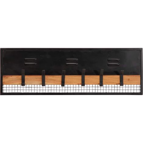 Porte-manteaux mural 90x11x30 cm bois massif de manguier