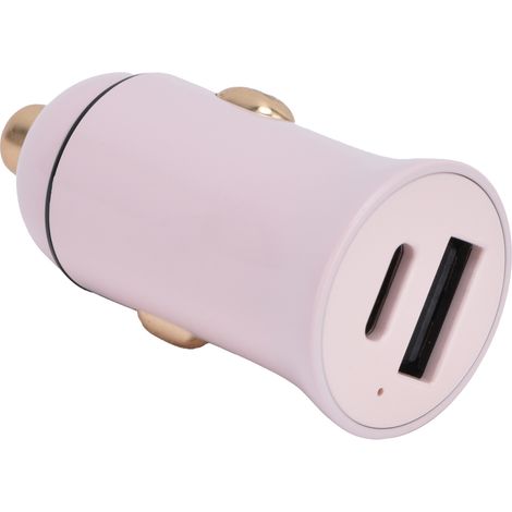 30W Universal-Auto-Schnellladegerät, tragbar, Dual-Port-USB-Ladegerät, LKW-Zigarettenanzünderstecker 12-24V (Pink) (1/5)