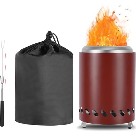 Mini Fire Pit for Garden 14 x 19.5 cm Camping Stove Outdoor BBQ Cooking Portable Outdoor Fire Pit Red (1/5)