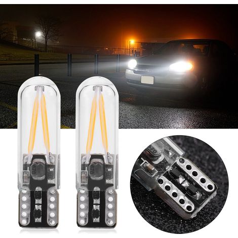 Ampoules LED à filament 8-28V T10 pour phares de voiture (vendues par paires) (lumière jaune) (1/5)