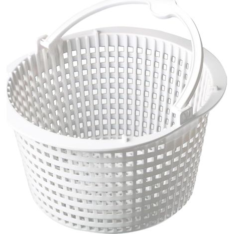 Cesta de repuesto para skimmer estándar de 16 cm, filtro de piscina de 16 cm de diámetro, con asa para fácil extracción, resistente al cloro, estable (blanco)
