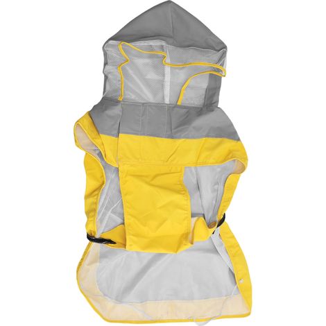 Manteau imperméable à capuche pour chien avec bande réfléchissante, bord en PVC transparent, fermeture tactile réglable, veste de pluie imperméable pour grands chiens XL (1/5)